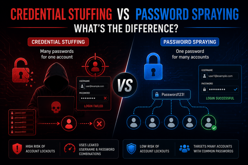 Credential Stuffing vs Password Spraying
