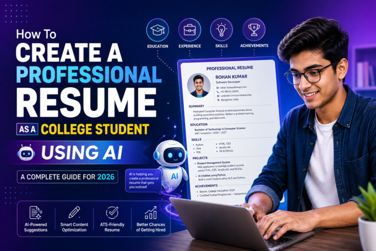How To Create A Professional Resume As A College Student Using AI: A Complete Guide For 2026